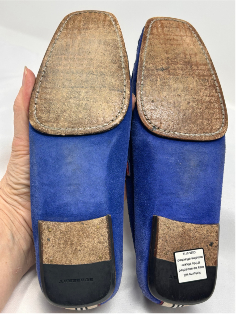 Burberry Dalwood Blue Suede Loafers EU 36.5 / Women’s 6.5 - Picture 7 of 9